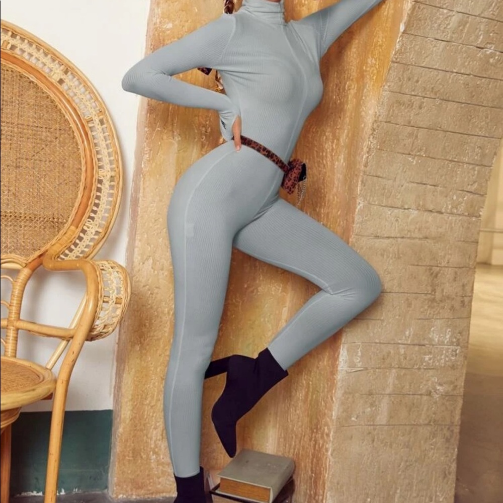 SHEIN Solid Grey Jumpsuit